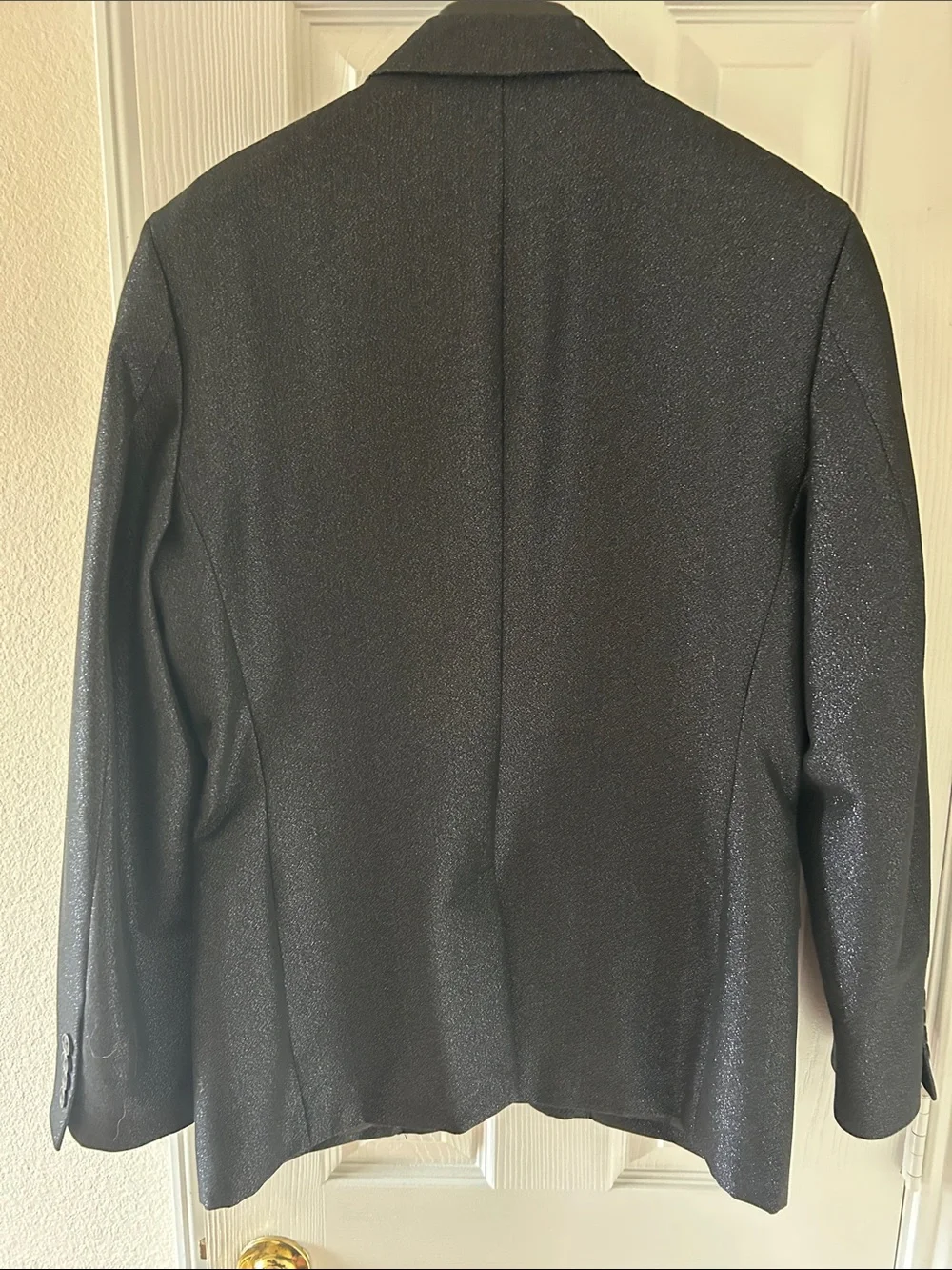 INC International Concepts Black Sparkle Blazer with Star & Lightning Patches